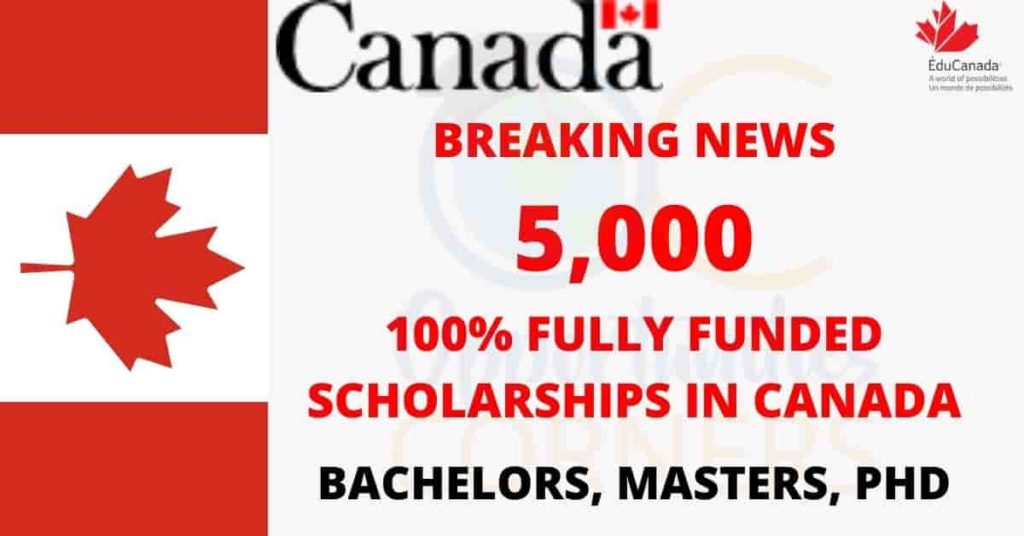5000 Fully Funded Canada Scholarships 2022