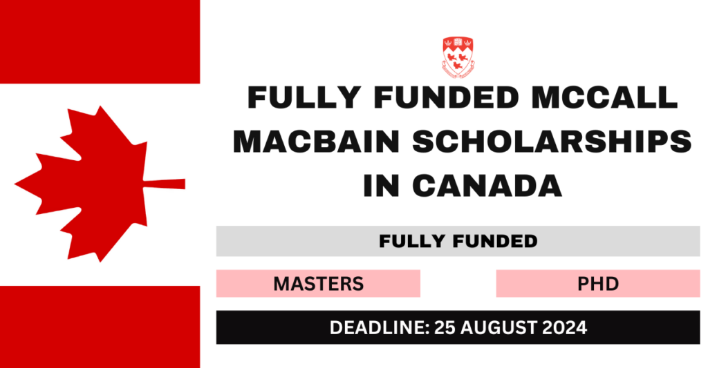 Fully Funded McCall MacBain Scholarships in Canada 2024-25